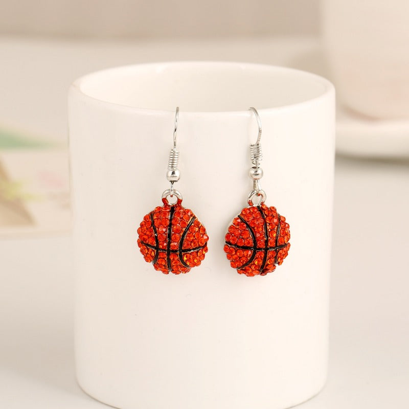 Wholesale Fashion Trendsetter Diamond Studded Baseball Earrings